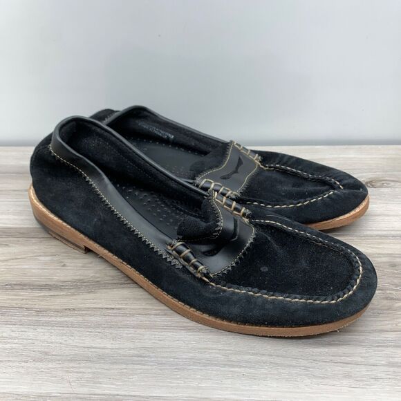 Bass Weejuns Mens Black Suede Bradford Penny Loafers Size 10 D main image 5